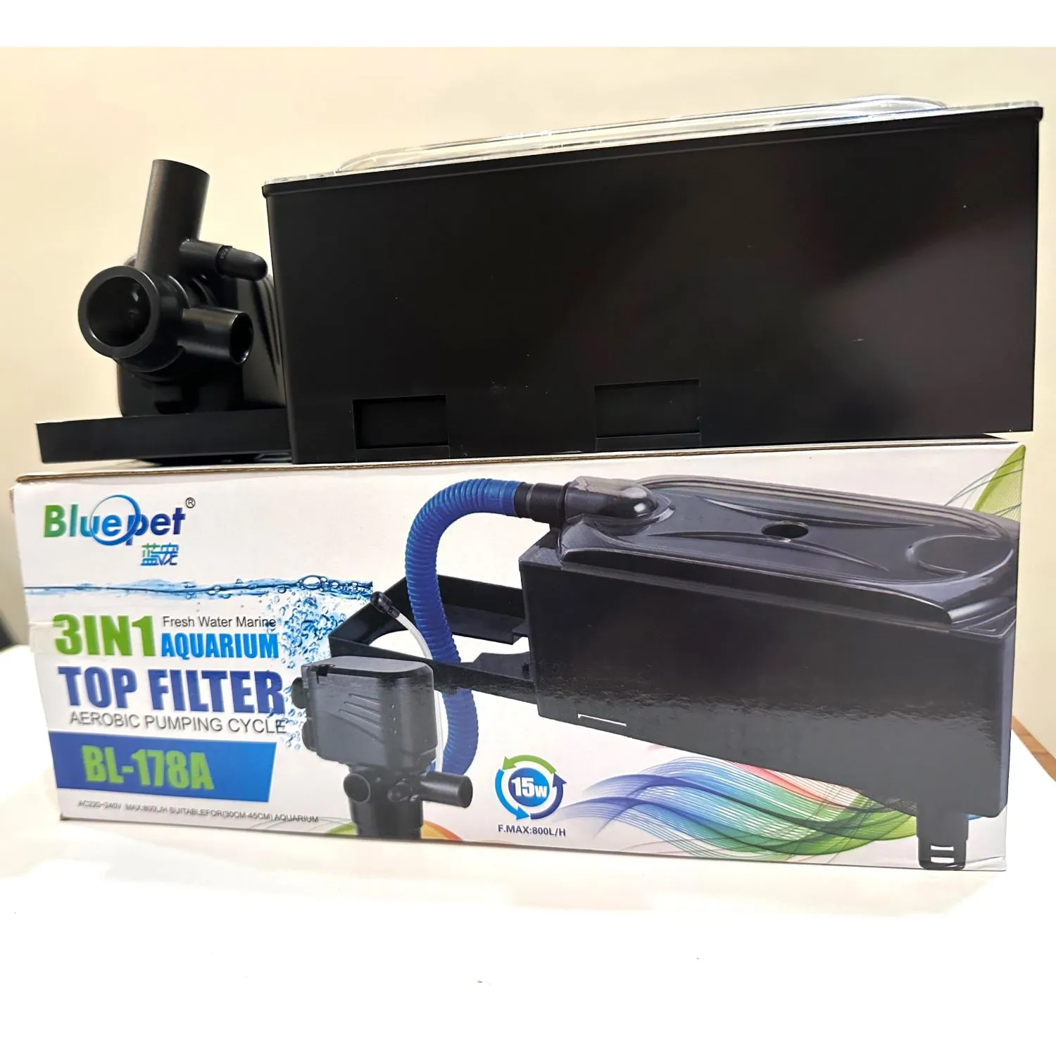 Blue Pet BL-178A Aquarium Top Filter 15 watts